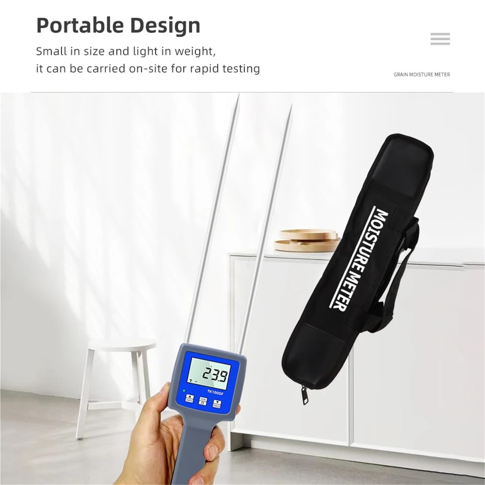 TK100GF Stärke Feuchtigkeit Tester LCD Digital Hygrometer Feuchtigkeit Analysator Feuchtigkeit Detektor for Mais Weizen Reis Bean Mehl