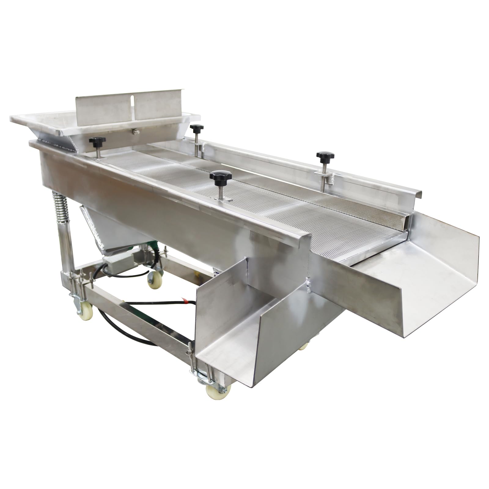 WYDDDARY Linear Vibrating Sieve Electric Screen Shaker Stainless Steel Medium Linear Sifter Machine Single Layer Single Motor 220V 3mm Round Hole Mesh(JG50-150)