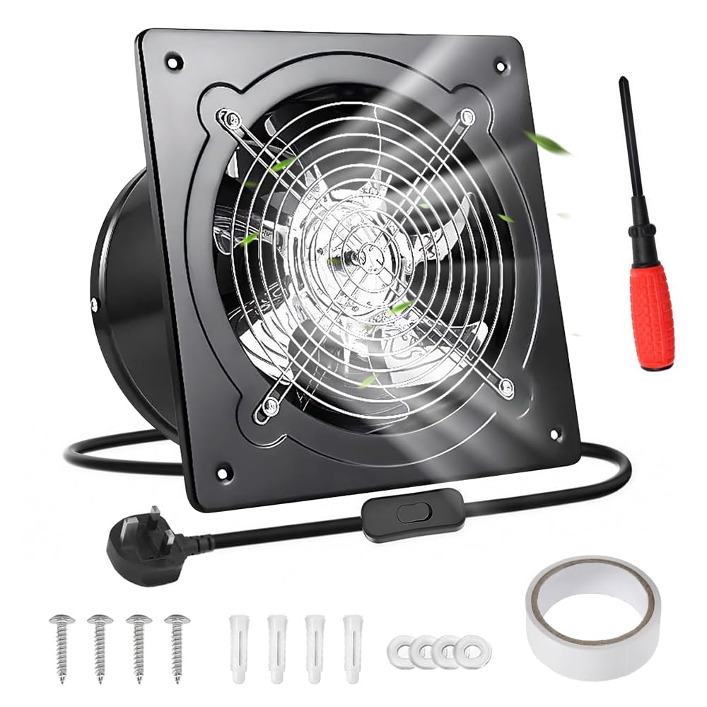 Zogxyc 6 Inch/150 mm Kitchen Exhaust Fan, 525m³/h Metal Extractor Fan