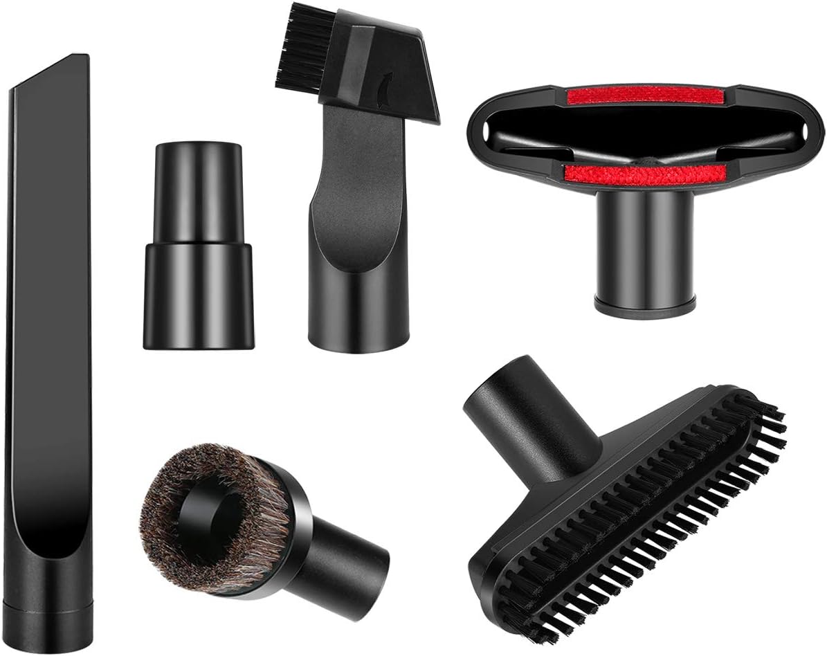 Charlux Vacuum Attachments Replacement 35mm or 32mm Vacuum Cleaner Accessories Shop Vac Brush Nozzle Crevice Tool for Standard Hose, Universal Fit (6 PCS)