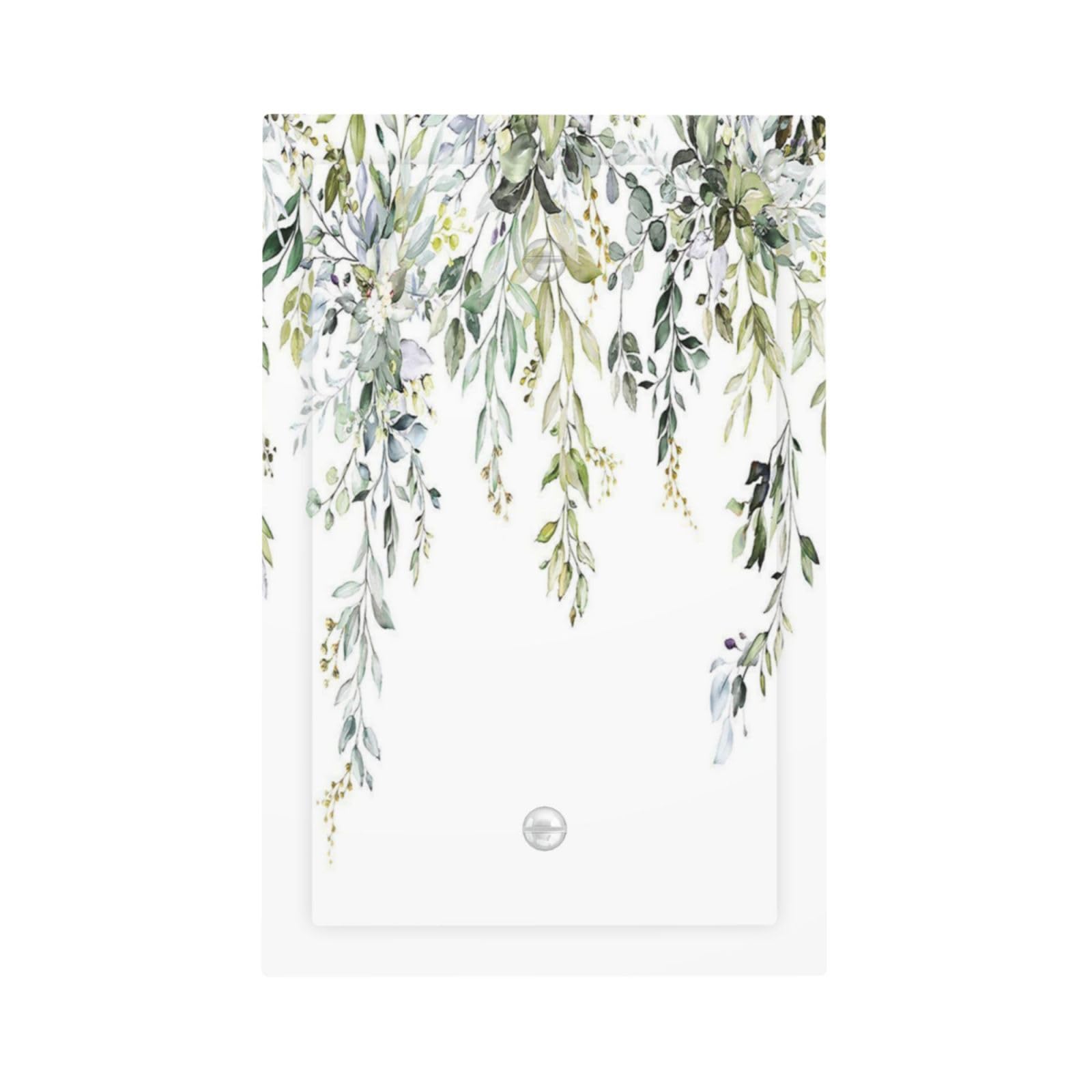 Nadoabtm Light Switch Cover Plate Boho Farmhouse Flower Leaf Sage Green 1 Gang No Device Blank Electrical Wall Plates Faceplate Decorative Switch