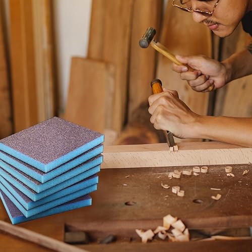 Miniatura 3 de Juego de 18 esponjas de lijado de grano 60-220, juego de surtido gruesomediofino, almohadillas de lijado flexibles, juego de bloques de lijado en