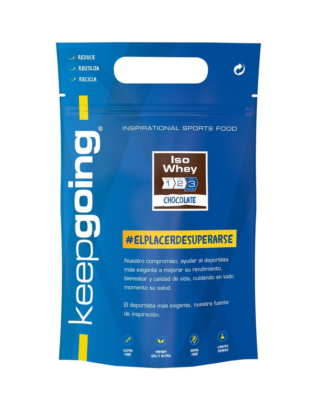 Keepgoing - Iso Whey Protein 1000g Sabor Chocolate | Triatlón Ciclismo Running Trail