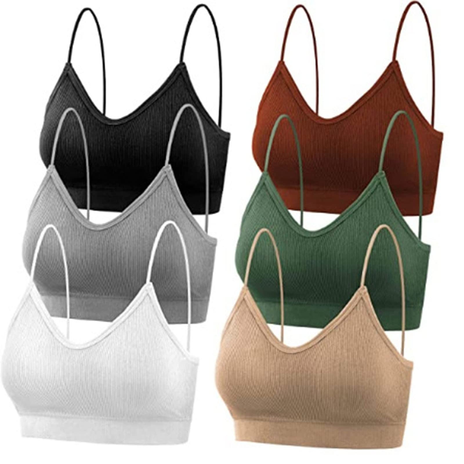 Sports Bra Sports Bandeau Bra 6 Bra Seamless Bra Padded Pieces Sleep V-Neck Camisole Underwire Padded Bras for Women