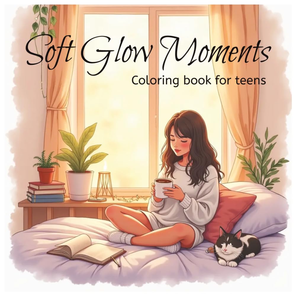 Slow Glow Moments: Coloring book for Teens