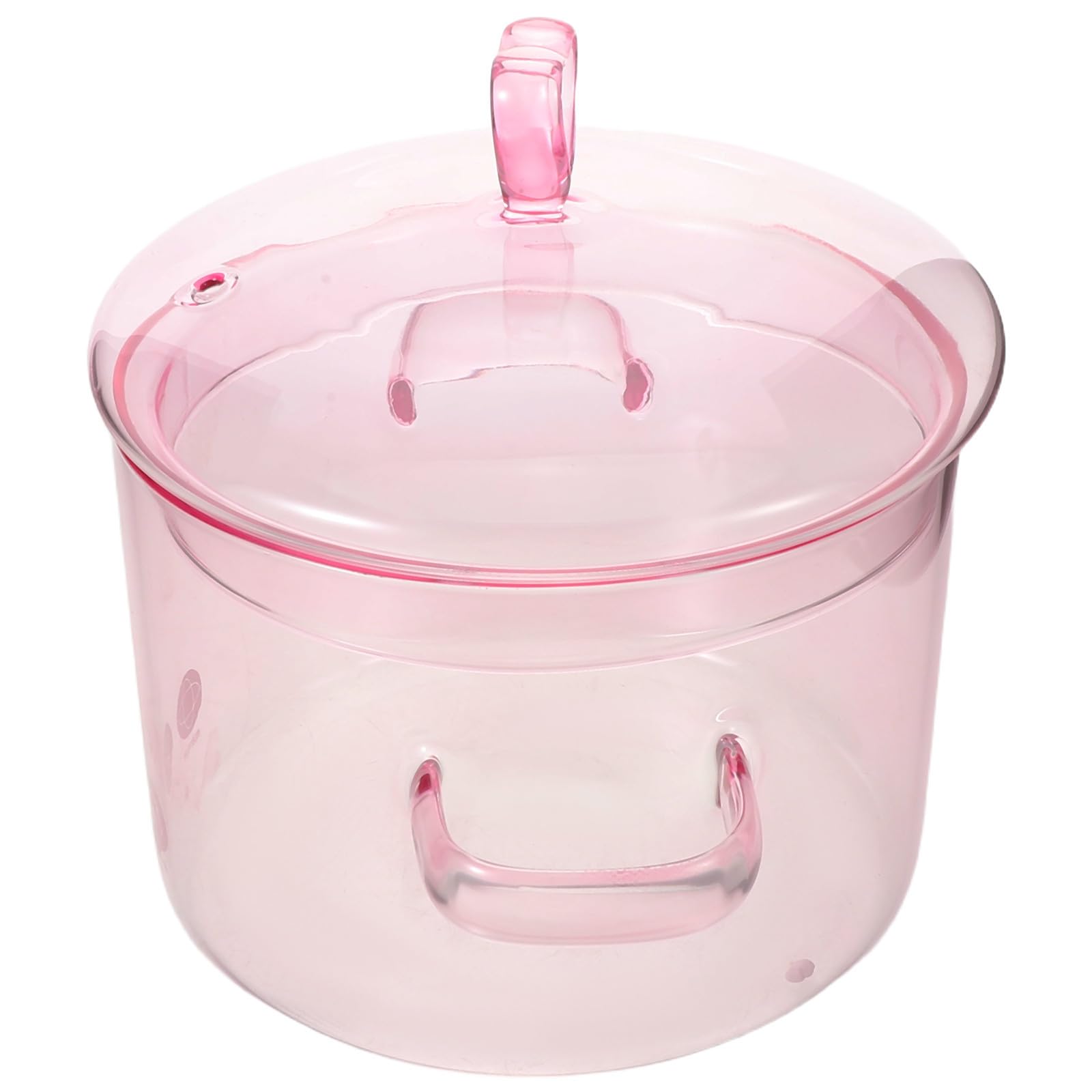 TOYANDONA Pentola in Vetro a Cuore 1900ml in Vetro Borosilicato Rosa | Doppie Maniglie, Adatta a Fornelli Elettrici in Ceramica, per Cottura Quotidiana e Pranzi in Famiglia