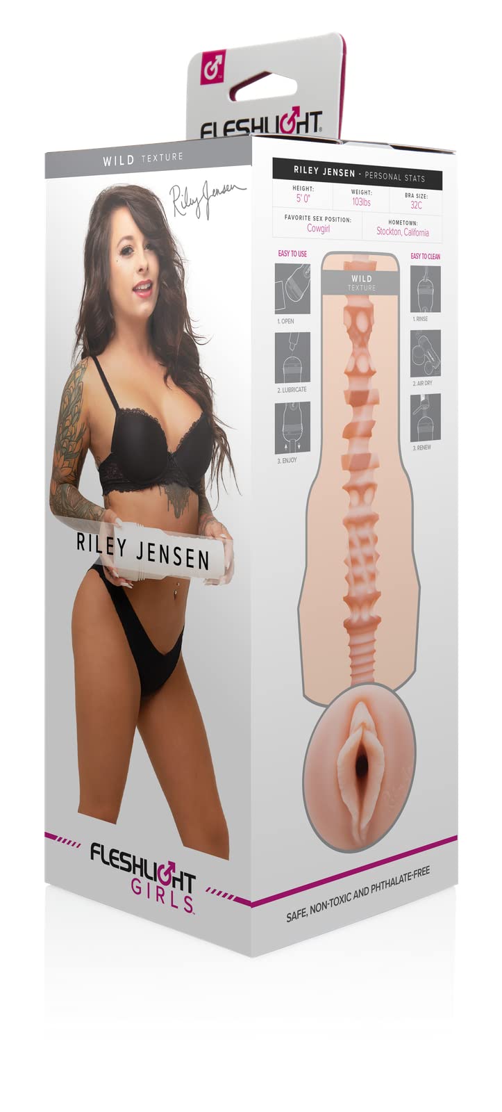 Amazon.com: Fleshlight Girls | Riley Jensen | Wild Interior Texture | Male  Masturbation Device : Health & Household