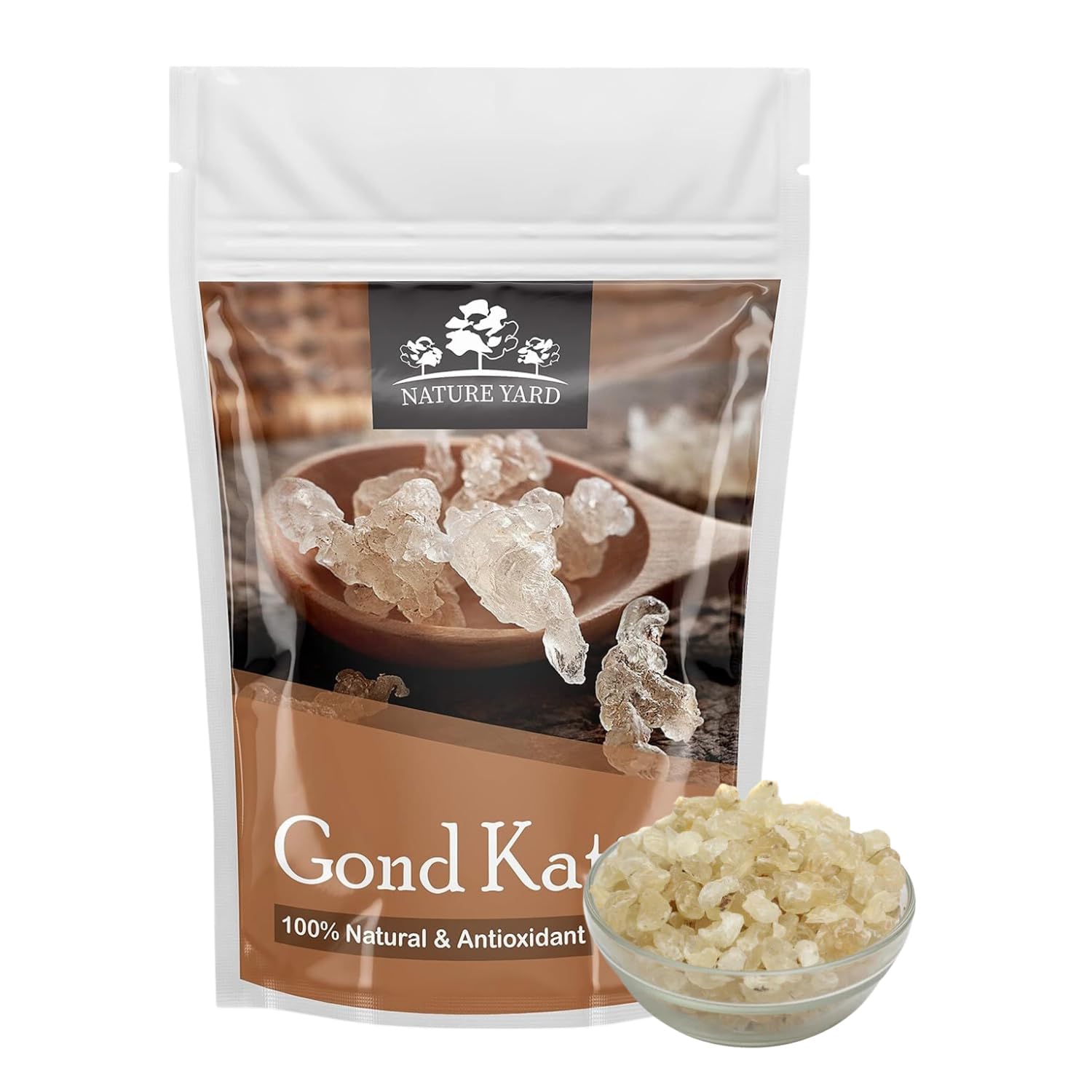 NATURE YARD Gond Katira - 100 Gm - Pure Organic (Edible gum) tragacanth Crystals - 100% Natural Superfood with Cooling Properties | Almond Gum | Badam Pisni | Chahar Gond