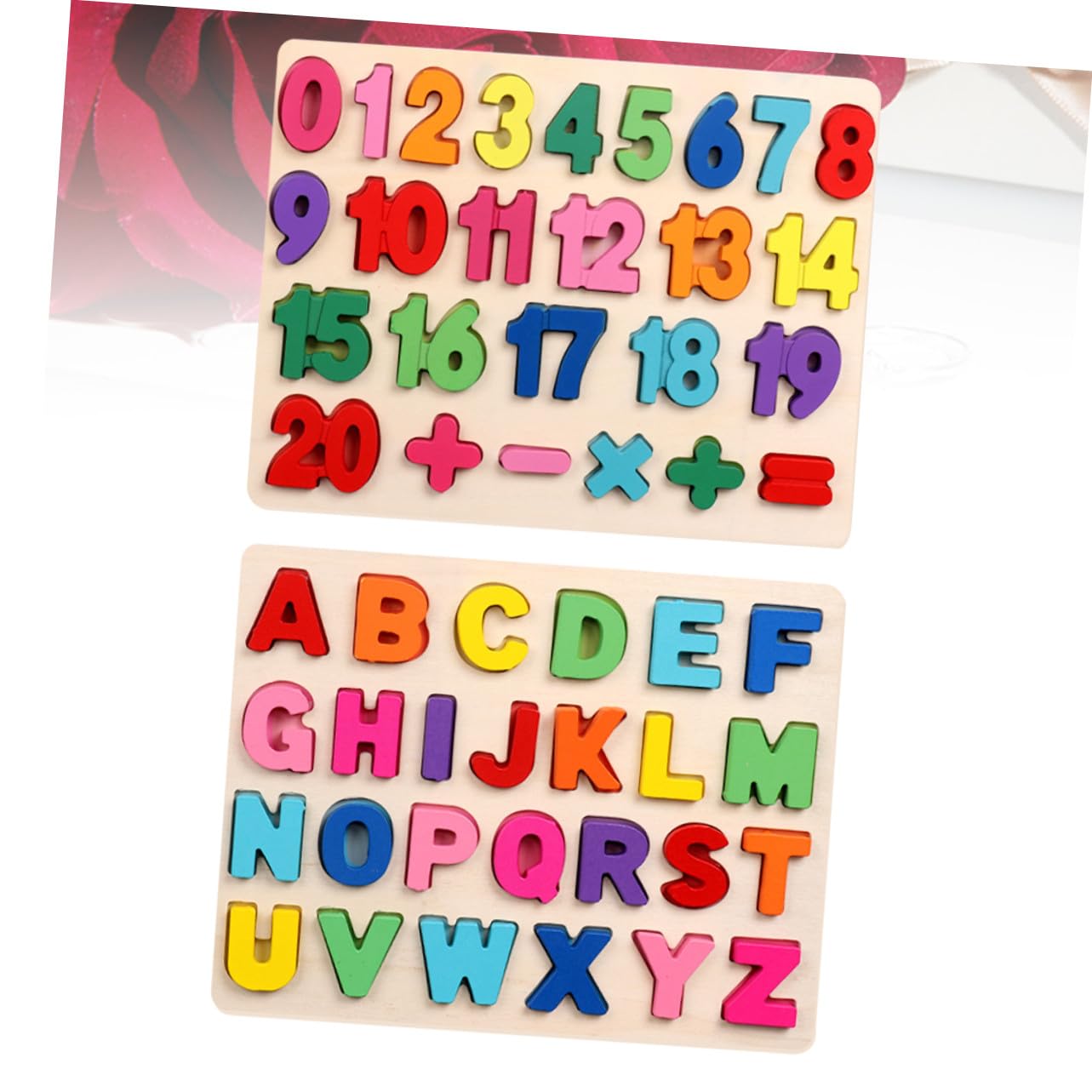 Puzzle Numeri e Lettere in Legno per Bambini, Gioco Didattico | Apprendimento Dell’addizione, Coordinazione Occhio-mano, Set 1 Pezzo per Uso Educativo