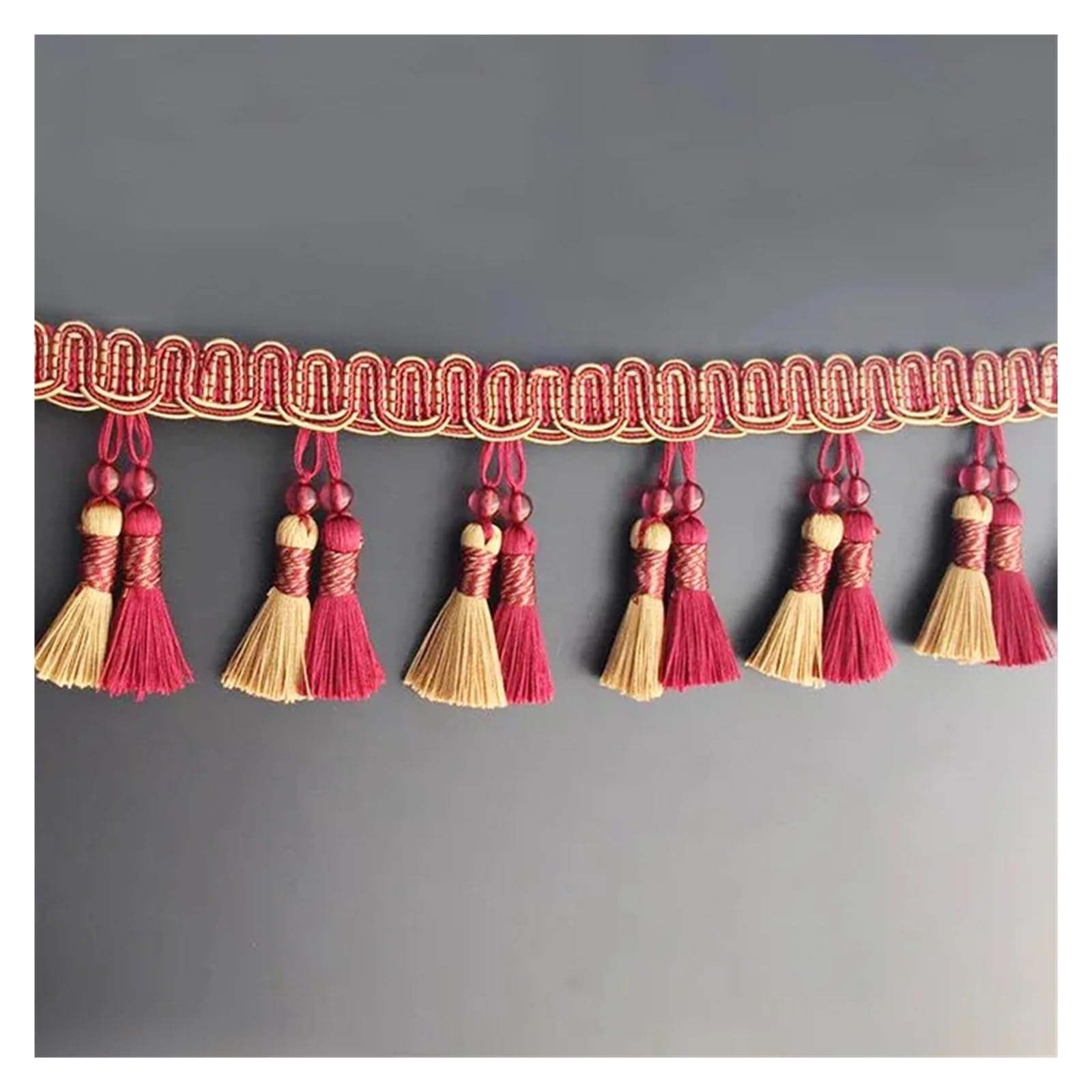 Rideau en forme de triple pompon européen, 6 m/Lot, perles en dentelle, pointes suspendues, sangles de boule, accessoires de décoration de la maison wanglan(Green)