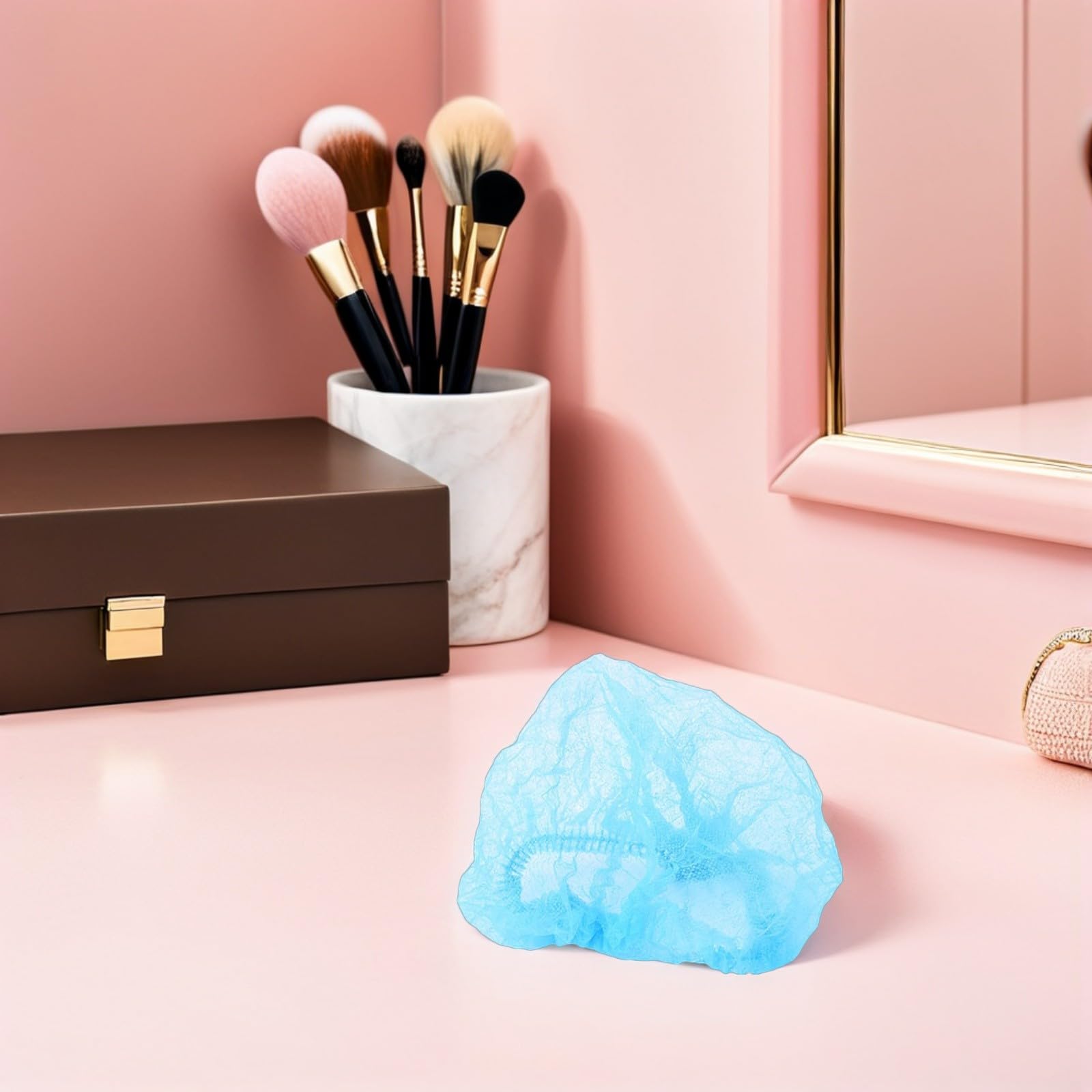 20 pezzi Cuffie usa e getta Non Tessute Traspiranti per Pulizia e Trucco Cappelli Protettivi Leggeri e Elastici per Laboratori e Servizio Alimentare