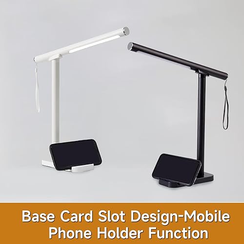 Miniatura 7 de Lámpara de escritorio LED magnética lámpara de lectura 2 en 1 con soporte para teléfono y puerto de carga USB para el hogar, dormitorio, oficina,