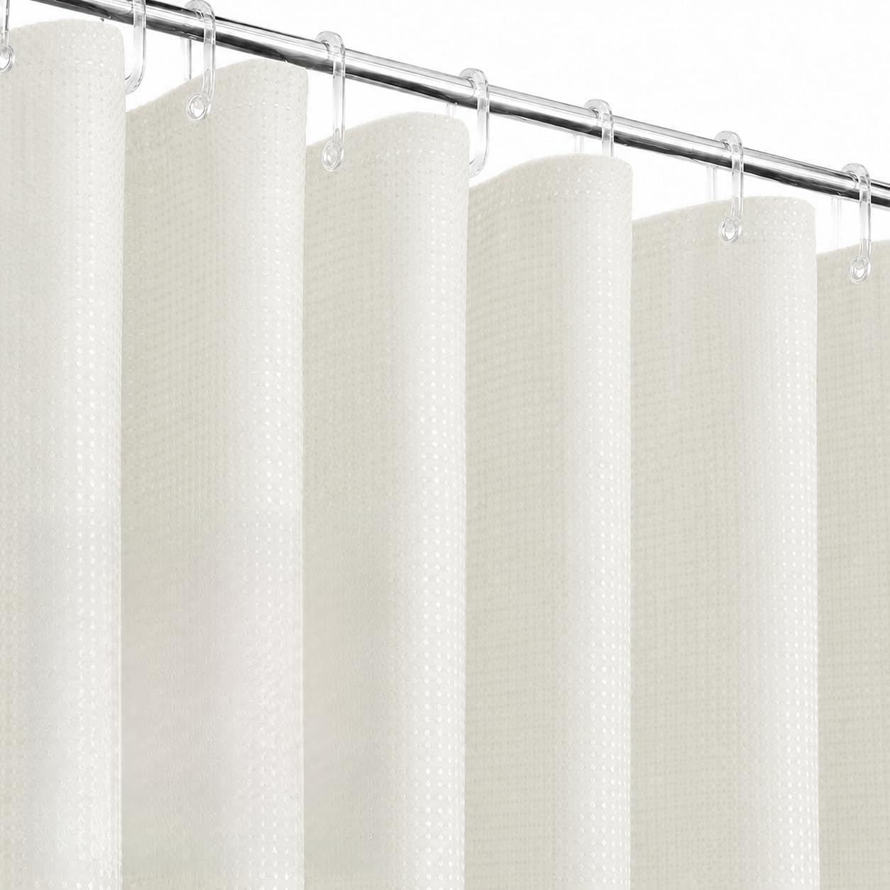 HOMETHREADS Embrace Luxury with Our 6-Feet Long Premium Polyester Shower Curtain with 12 Hooks for a Lavish Bathroom Ambiance | Stylish, Splendid, and Perfectly Sized (Grey_Leaf, 180x200cm) — Amazon image 18