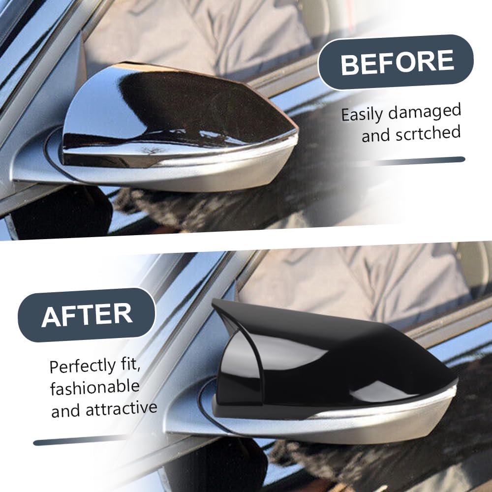 BOYUER for Hyundai Elantra 2021 2022 2023 2024 2025 2026 2PCS Car Side Rear View Mirror Guard Cover Caps Trims (Piano Black)