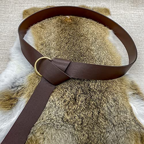 HiiFeuer Medieval Ring Belt with Vintage Belt Bag, Retro Renaissance Middle Ages Faux Leather Belt and Belt Pouch, Portable Side Pack Set for LARP Ren Faire3