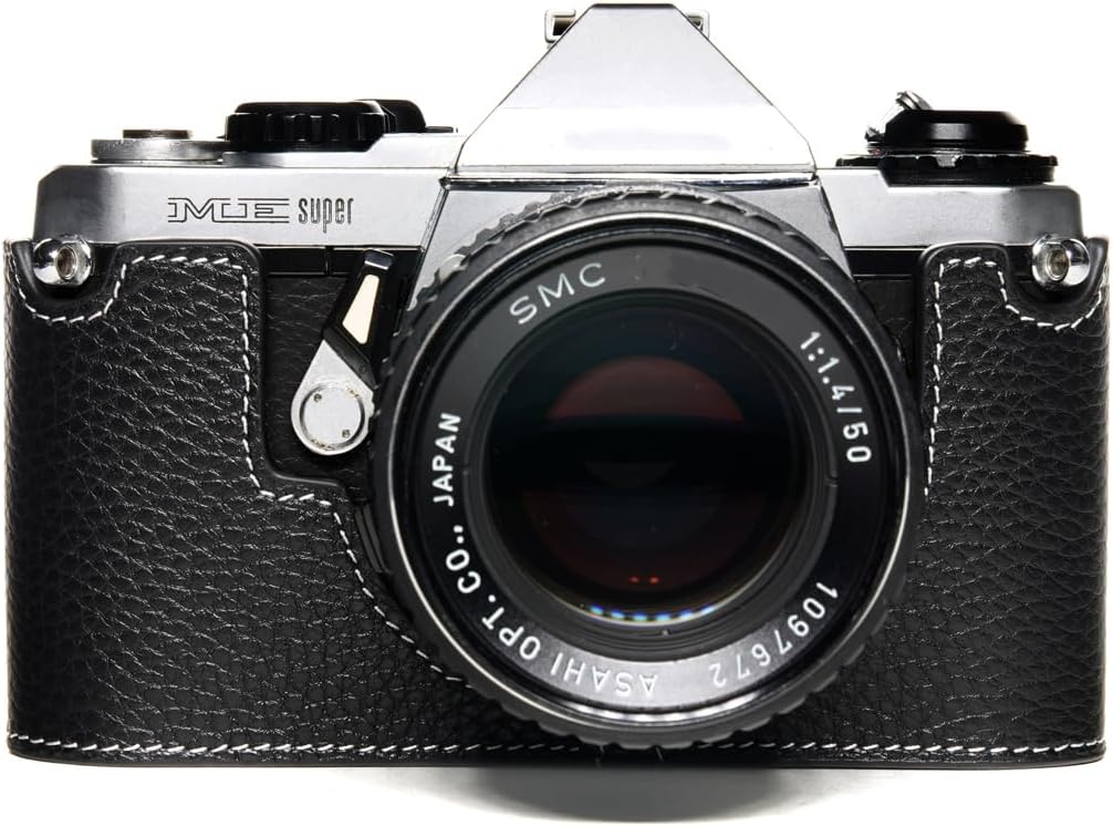 TP Original Handmade Genuine Real Leather Half Camera Case Bag Cover for Pentax ME ME Super MV MV-1 Color, Coffee