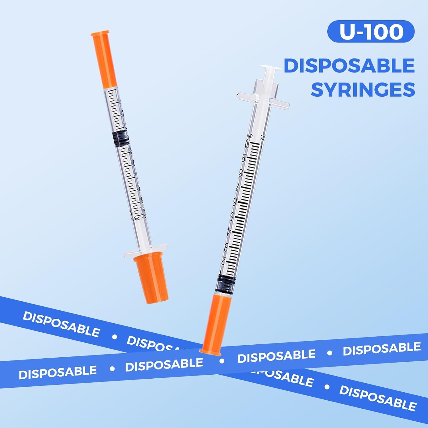 Jeringas de 1 ml, 29 g, in in / 12,7 mm, suministros de laboratorio, paquete individual desechable, paquete de 100