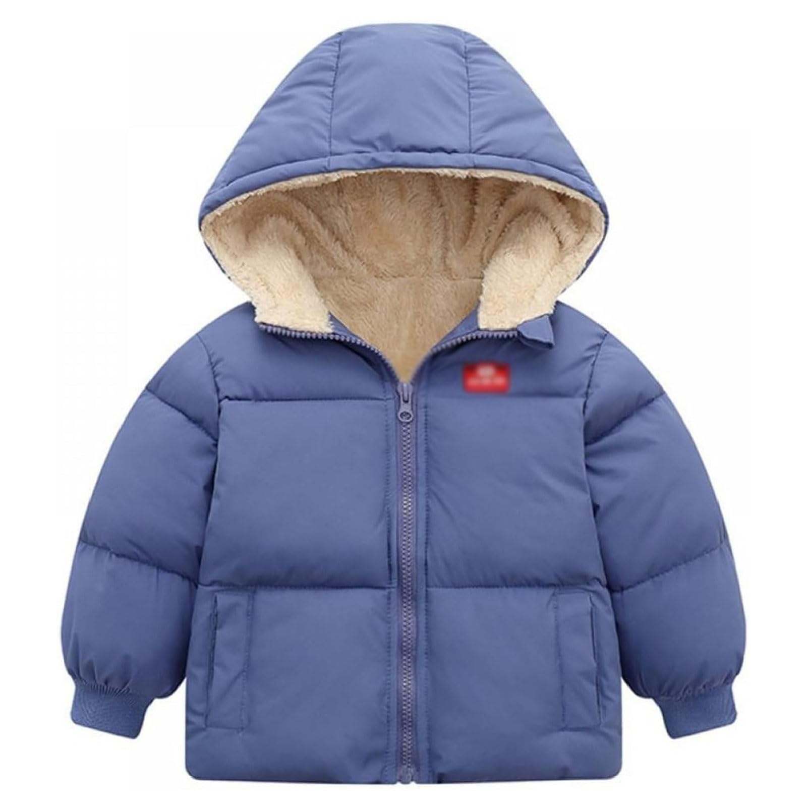 ASSICON Piumino con cappuccio per bambina da bambino Cappotto invernale per bambino Giubbotti in pile foderati caldi Bambino Capispalla invernale caldo Piumino leggero