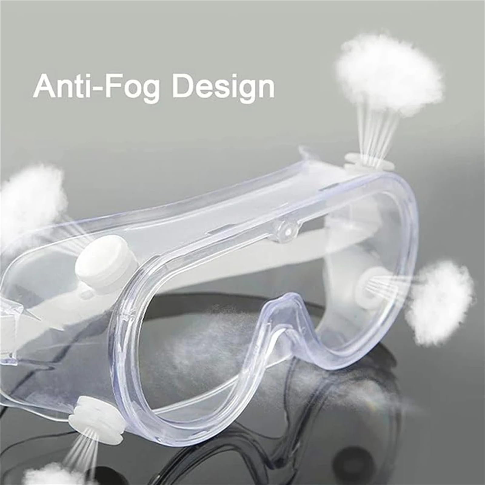 Generico Occhiali di sicurezza antiappannamento sovrapposti - Protezione dagli schizzi con lenti trasparenti ventilate for uso in laboratorio e chimico