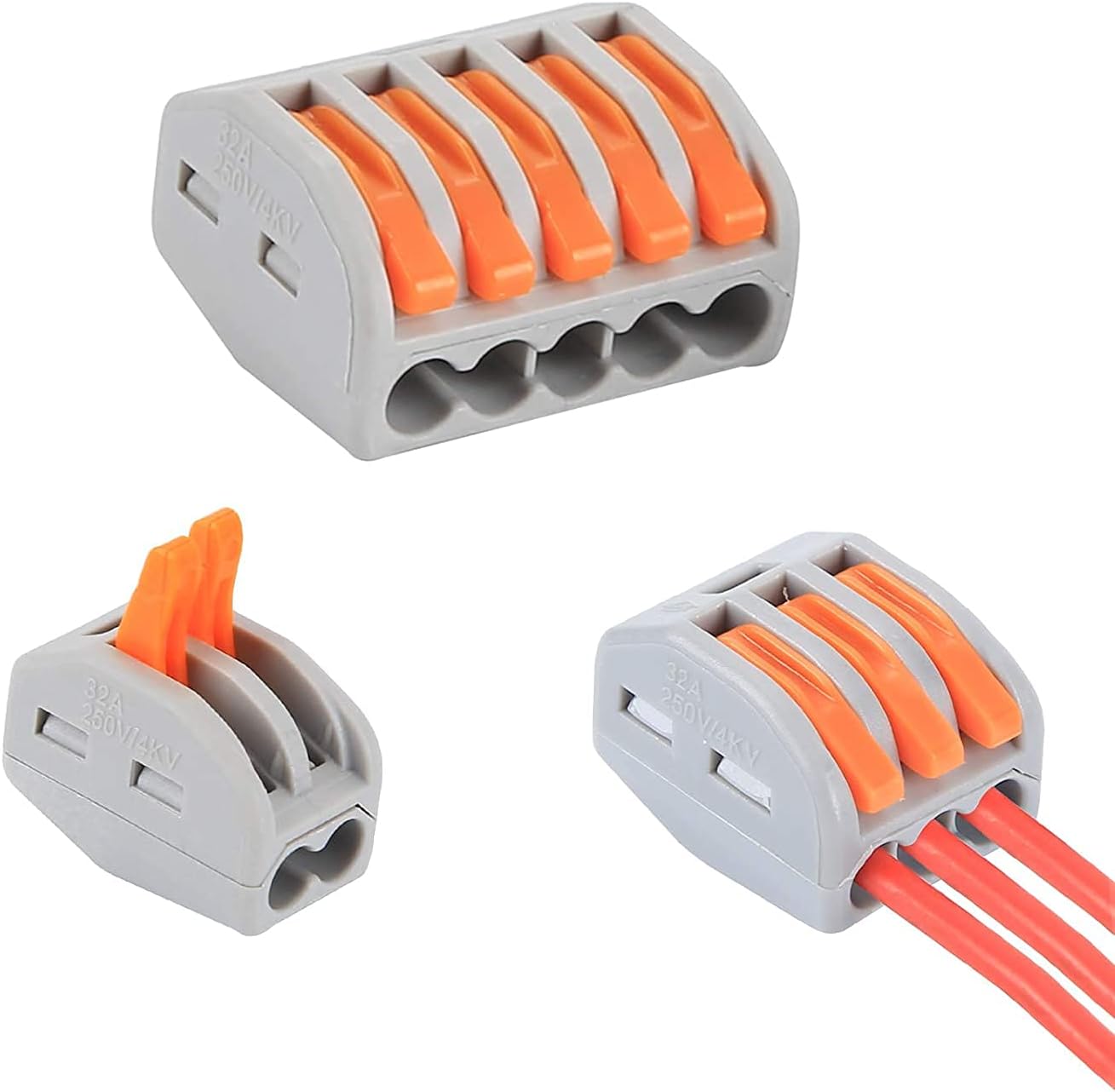 Compact Wire Connectors, Aigreat 100pcs Compact Splicing Connectors, Assortment Conductor (25PCS)