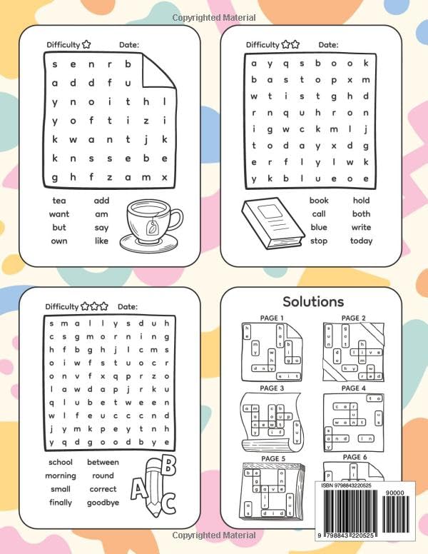 Sight Words Word Search for Kids: High Frequency Words Activity Book for Pre-K to 1st Grade 2 61cRpmREeCL