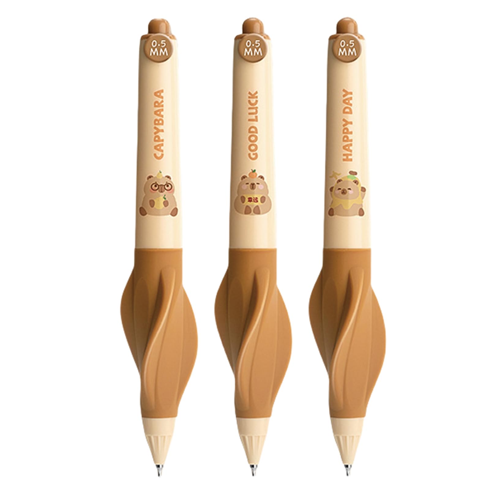 3 Pcs Cute Gel Pens Capybara Retractable Pens Cartoon Soft Grip Pen 0 5mm Fine Point Black Ink