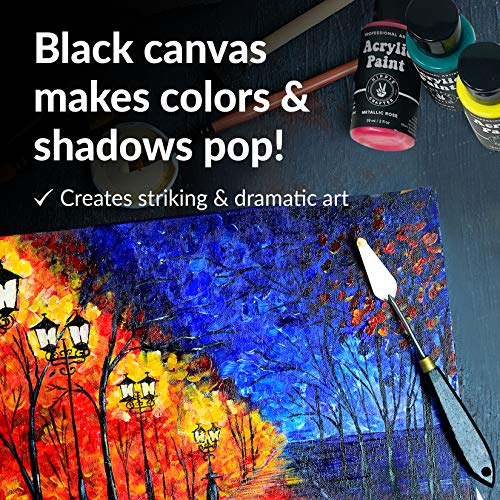 Black Canvas For Painting Bulk 20 Pack Small Canvases For Painting Boards Blank Canvas For Painting 8X10 Art Canvas Panels For Paint For Artists Gesso Primed For Oil, Acrylic, And Watercolor #TOP5