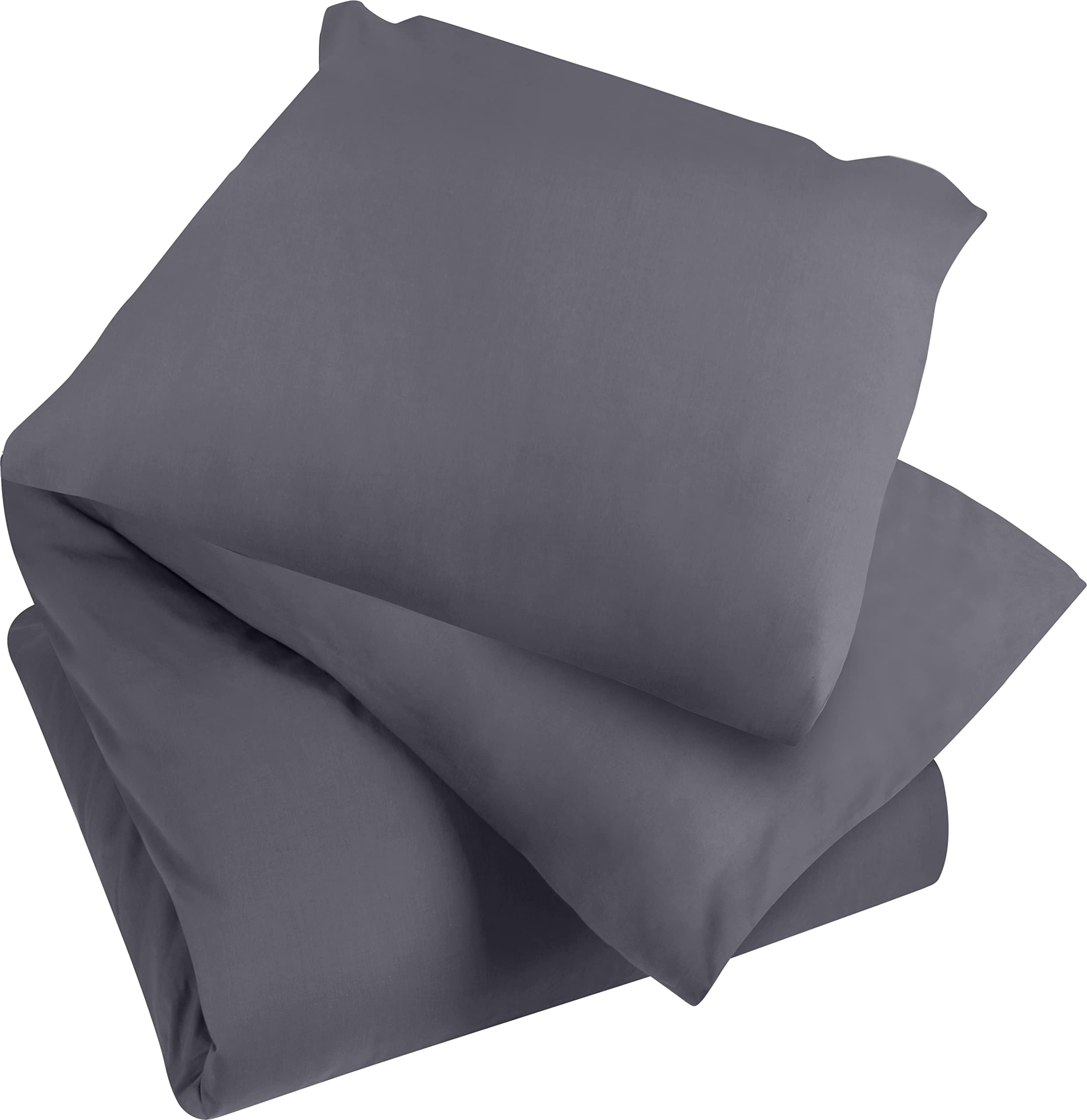 Utopia Bedding Copripiumino Una Piazza e Mezza - Microfibra Copripiumino 200x200cm + Federe 80x80cm - Grigio