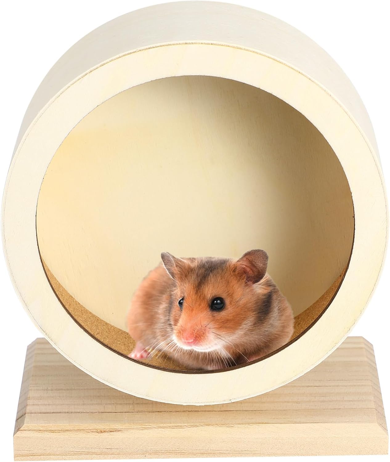 Hamster Silent Wheel Small Animal Exercise Wheel Wooden Non-Run Disc Pet Exercise Toy Perfect for Hamsters Rats and Small Pets