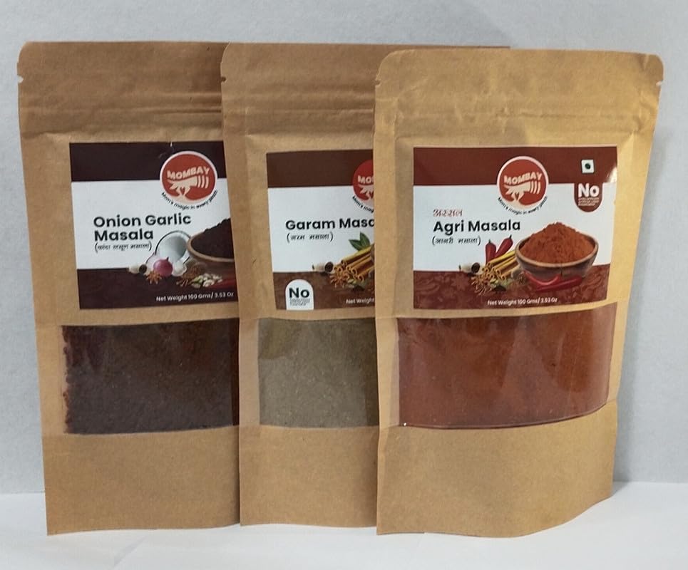 Mombay Pure Combo Spice Pack of 3|Agri, Kanda Lasun, Garam Masala/Powder/ 3 Daily Essential Spices | 100 gm each | No MSG |Hygienically Packed| Homemade |Aromatic (B0D6RLSBXV) Amazon Price History, Amazon Price Tracker