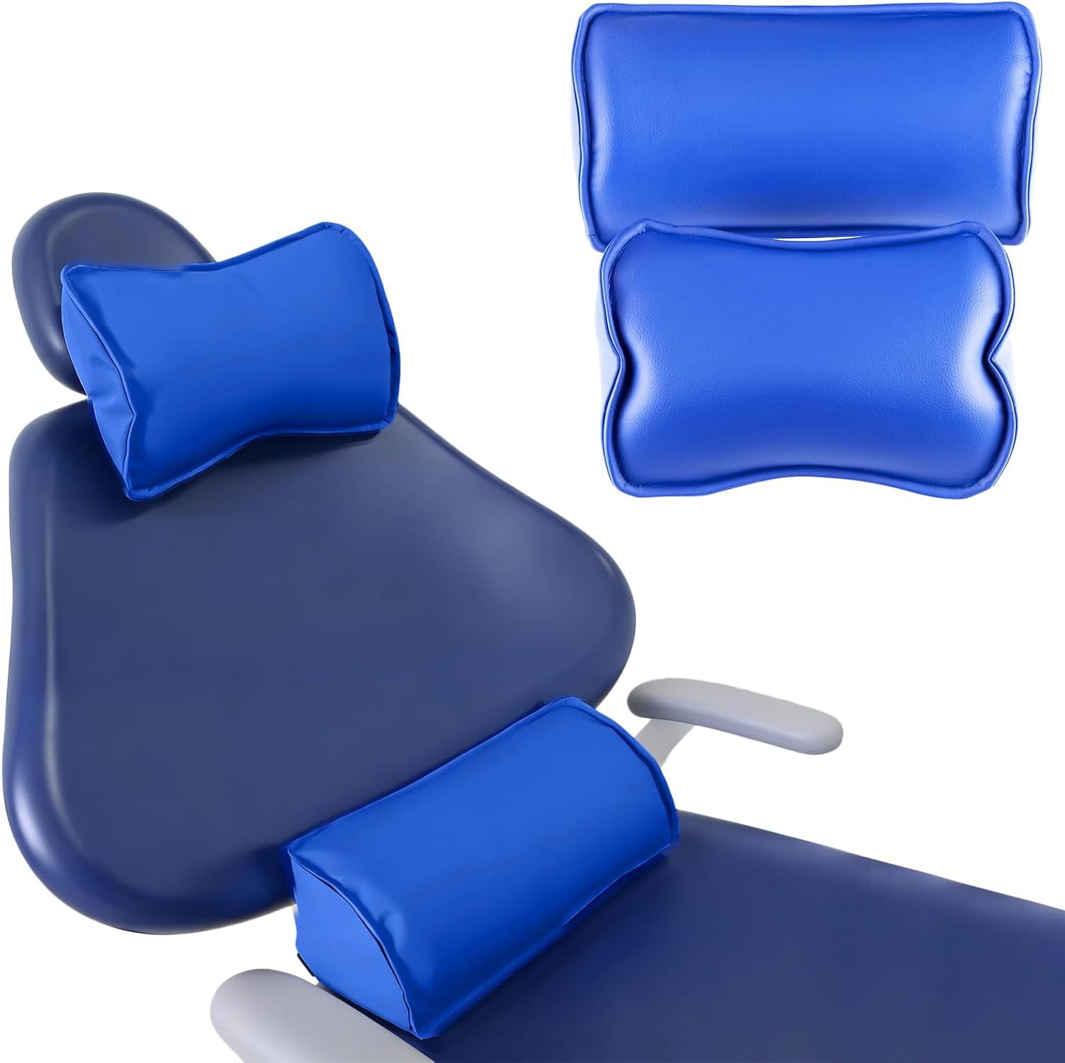 BONEW-Oral Dental Microfiber Leather Waist Pillow Neck Pillow Memory Cotton for Dentist Chair Sofa Couch Pad Neck Cushion Waist Cushion Neck Headrest&Lumbar Set (Light Blue)