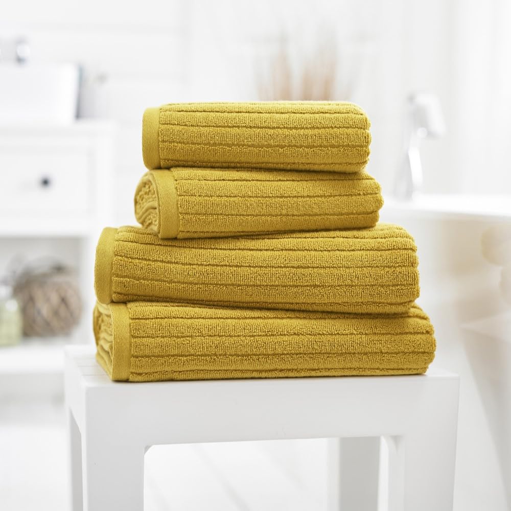 Deyongs Rialto Saffron Bath Towel - 480gsm Zero Twist Cotton - Soft, Plush, Absorbent - Yellow