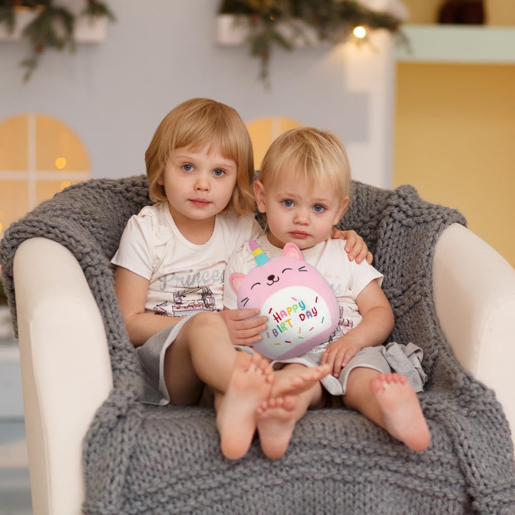 Vicloon Pluszowa poduszka, pluszowa poduszka w kształcie kota, kawaii miękka zabawka, pluszowe zwierzęta, super miękka, pluszowa lalka, prezent dla dziewczynki w wieku 3 lat (jednorożec, 24 cm)