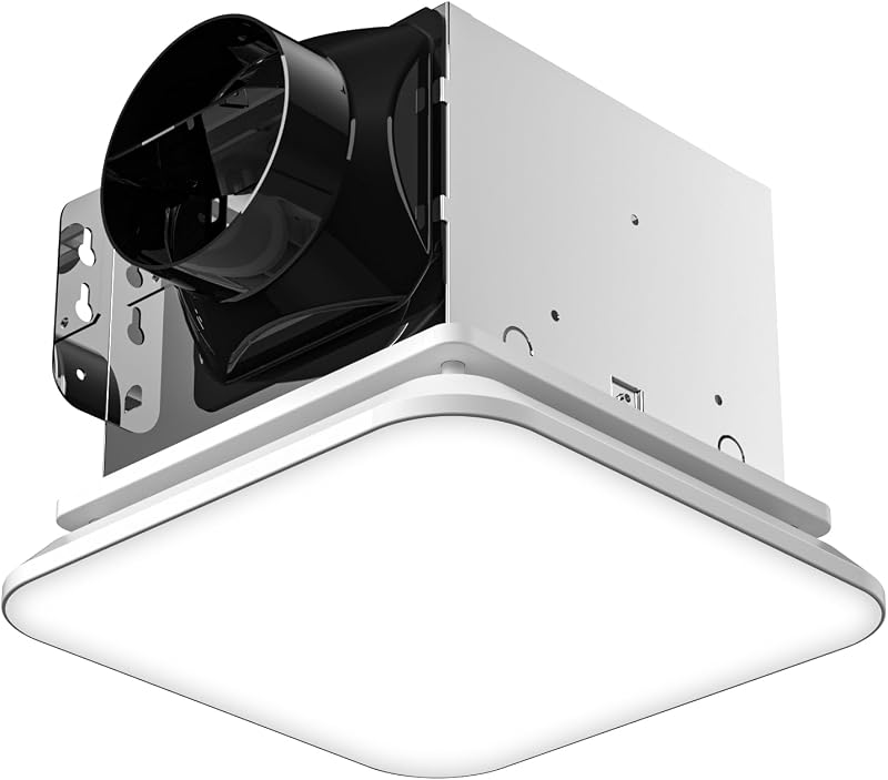 Fitop Bathroom Exhaust Fan with Light, 1.0 Sones 110 CFM 43W 1200LM | ETL,Ceiling Opening 7.75'' x 7.5'' No attic installation required, Ceiling-Mounted Shower Ventilation Exhaust Fan with Light