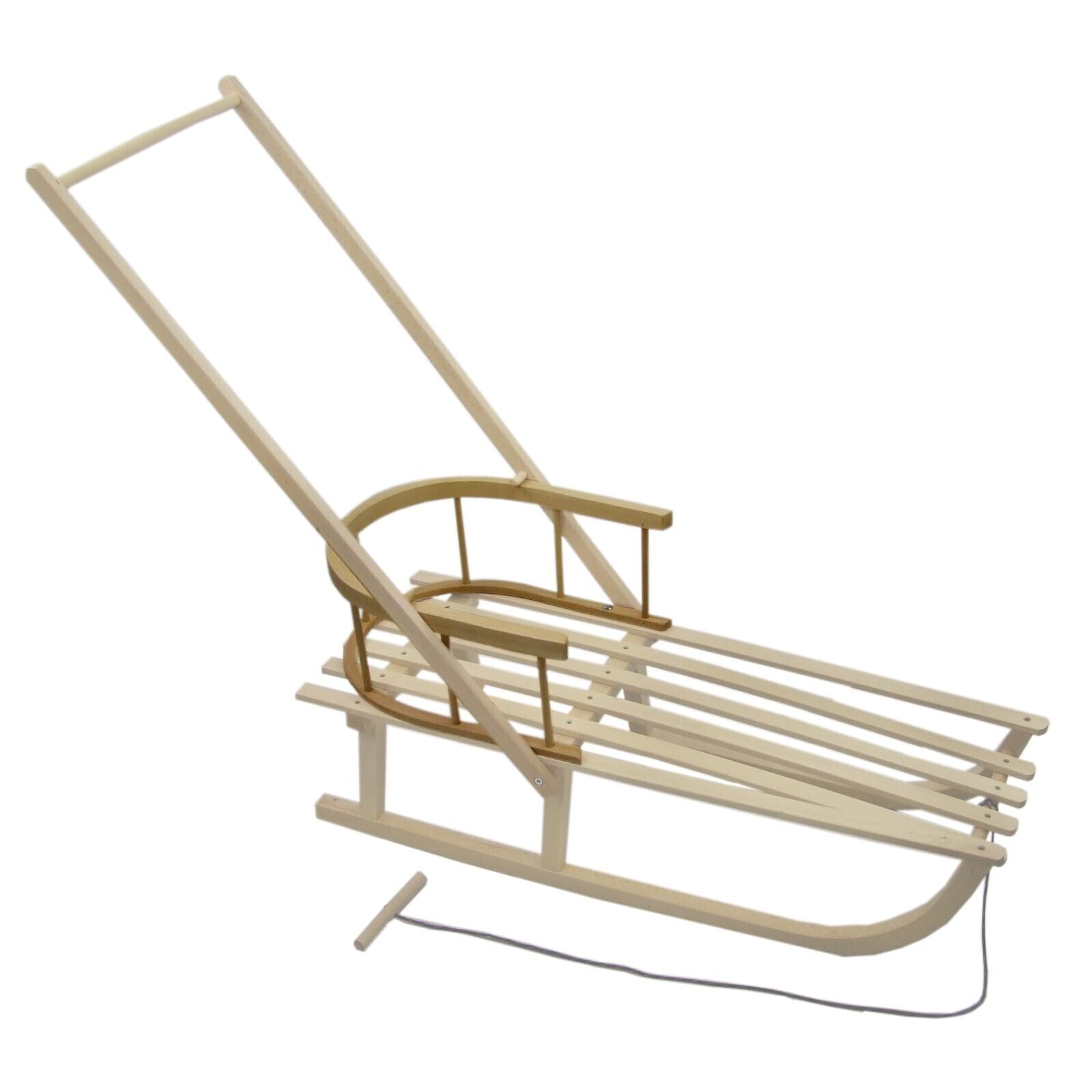 Rückenlehne aus Holz für Schlitten – passend für Holzschlitten 30–34 cm Breite – ca. 32 cm – hochwertige Buchenholz-Lehne inkl. Montagematerial – schnell montiert & abnehmbar – robustes