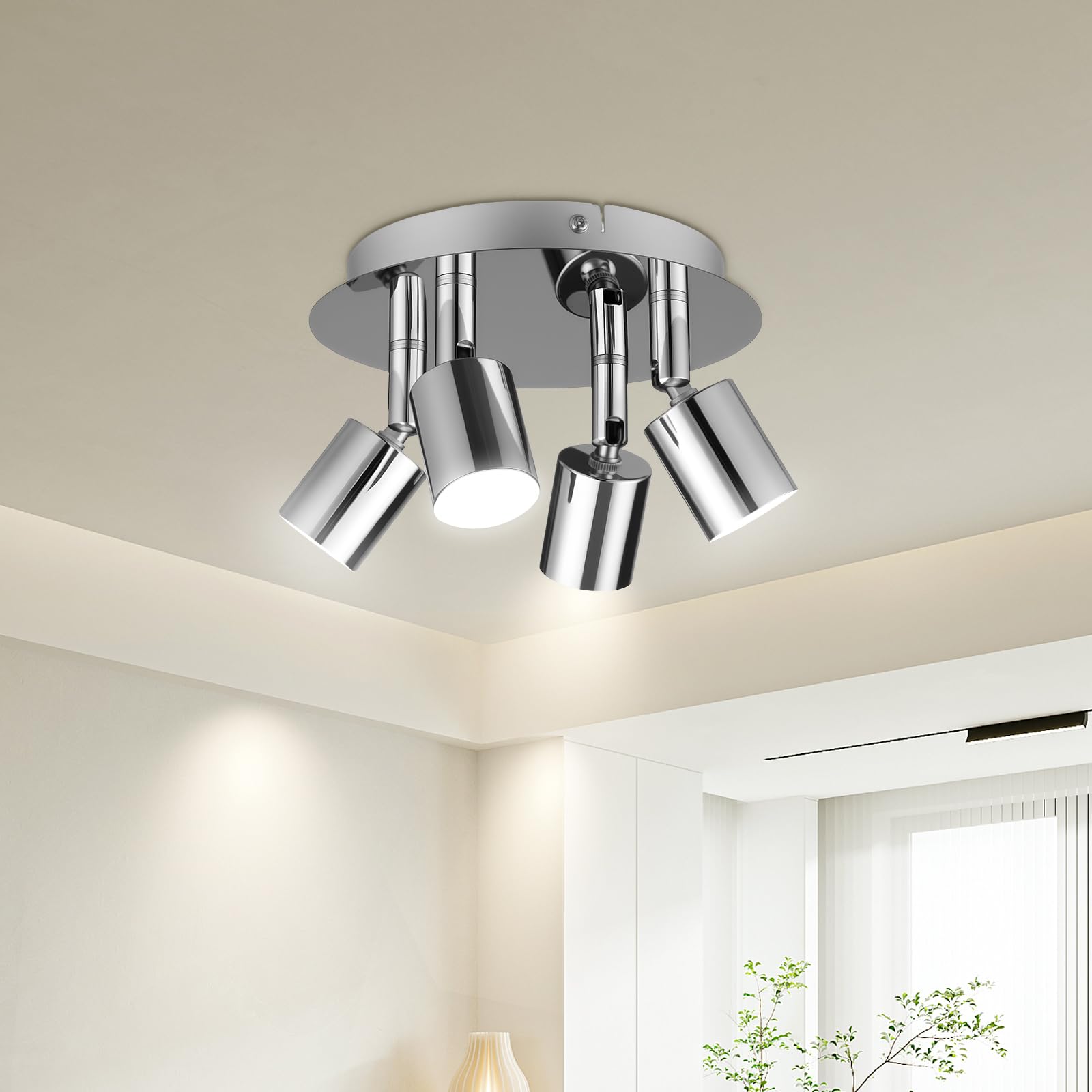 Klighten GU10 plafondspot, 3 spots, verstelbaar, draaibaar, moderne plafondlamp, voor keuken, slaapkamer, woonkamer, hal, lamp niet inbegrepen
