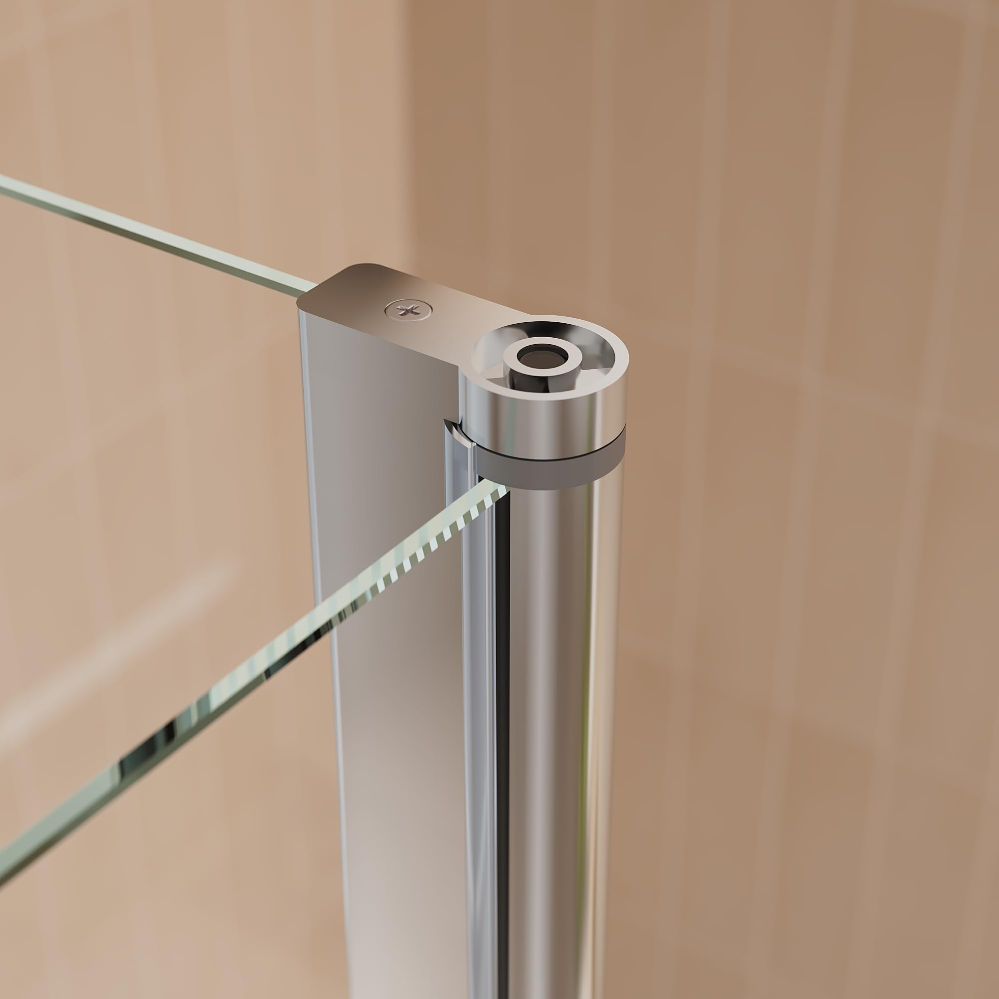 SIRHONA Paroi de baignoire 120x140cm, aluminium argenté brillant, motif rayé givré, paroi de douche rabattable et pivotante à 180°, peut être installée à gauche ou à droite, verre trempé 6mm