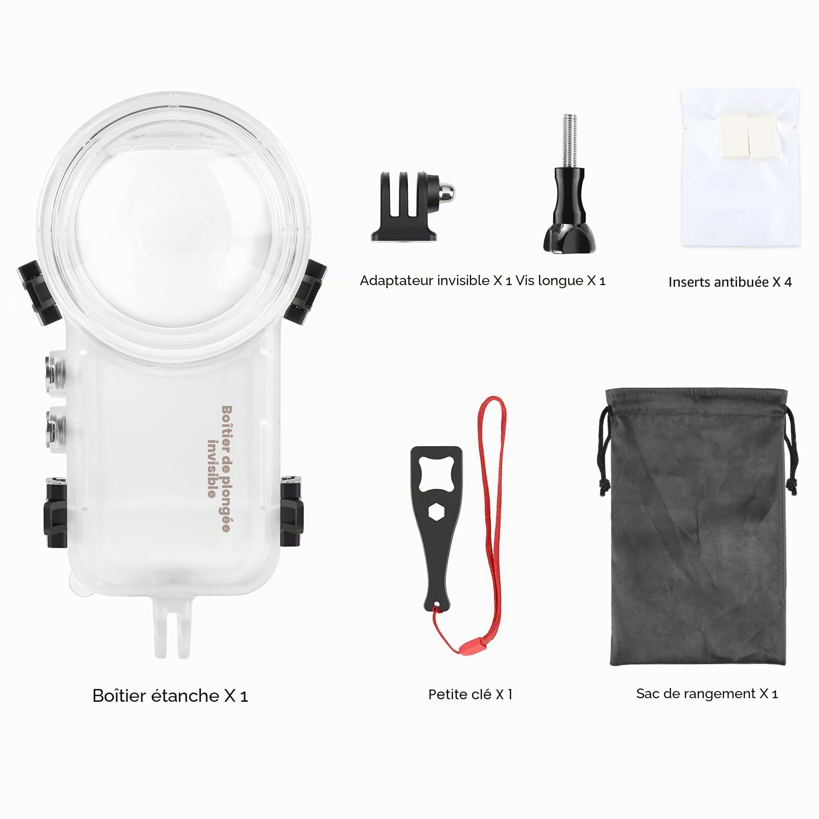 PULUZ Étui de plongée étanche pour Insta360 X4, 50 m sous l'eau Invisible Appareil Photo pour Insta360 X4, Coque de Protection scellée pour Photographie à 360 degrés