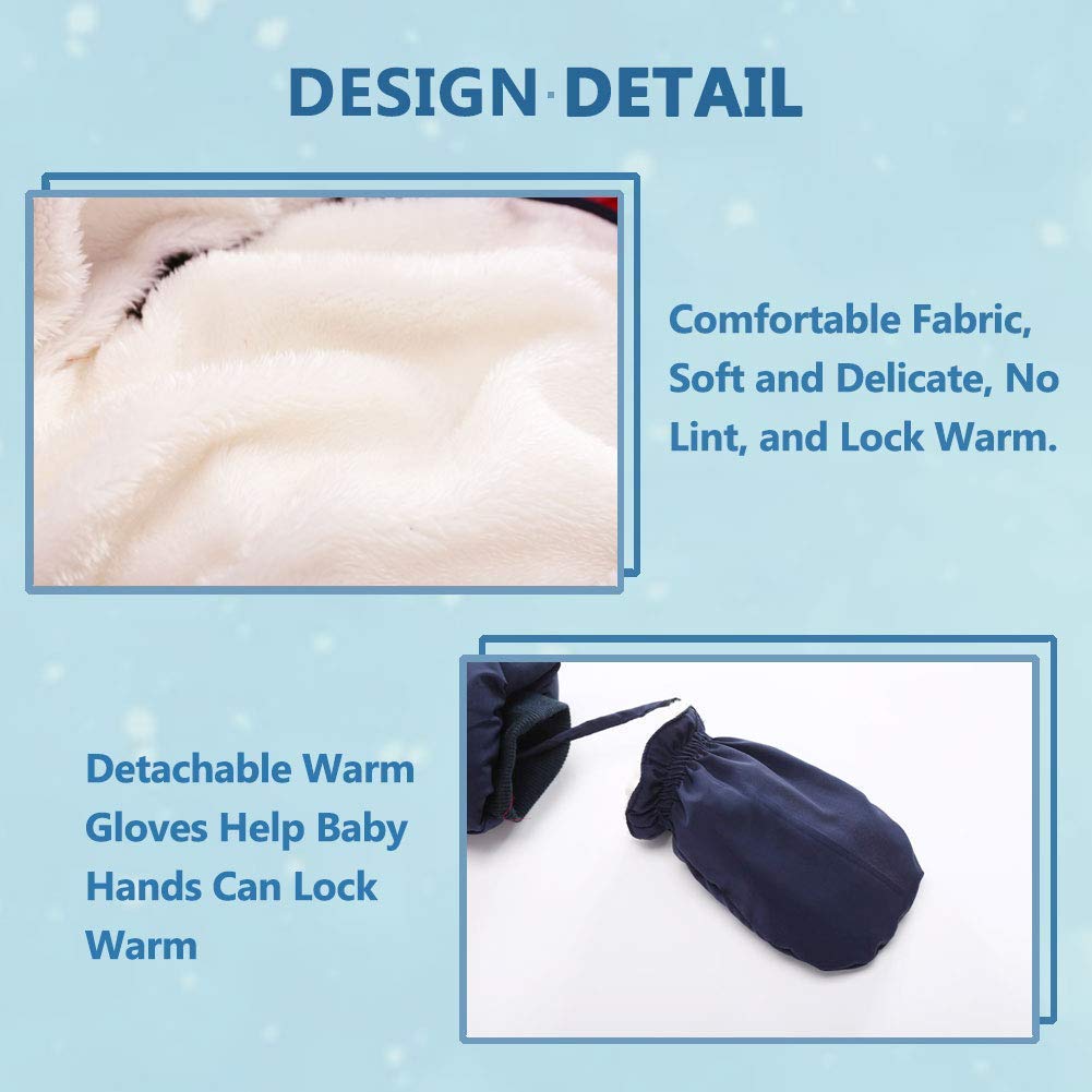 Jueshanzj Mono de nieve unisex para bebé con capucha para invierno