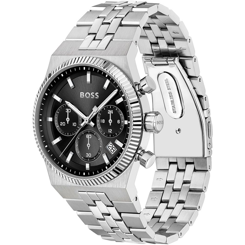 BOSS Mens Candor Prime Chronograph Black Bracelet Watch 1514307