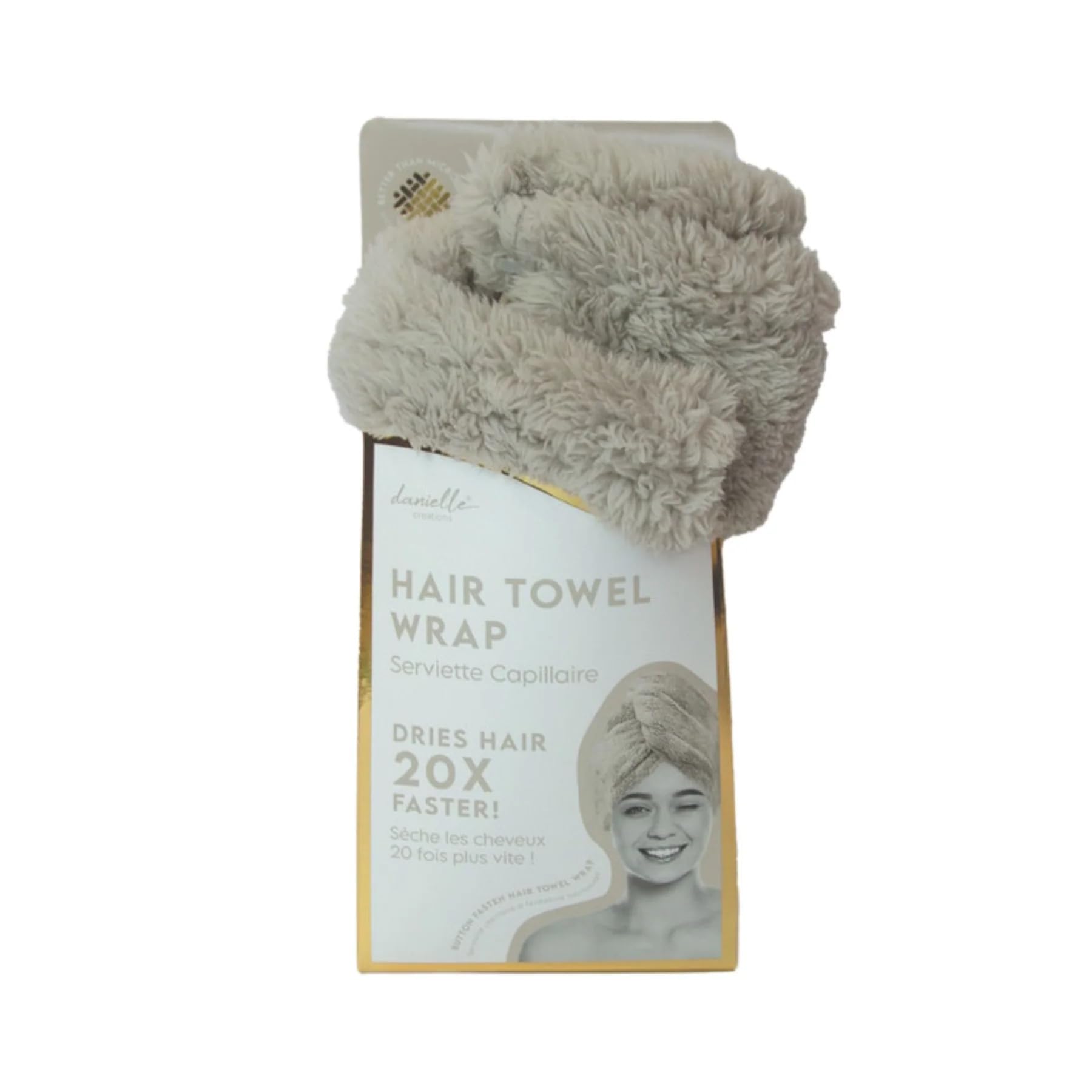 Danielle Creations Pink/Grey Hair Towel Wrap