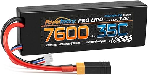 Miniatura 7 de Powerhobby 2S 7.4v 7600mah 35c Lipo Batería con enchufe XT60 + adaptador compatible con Slash 4x4 4WD 2WD Stampede Rustler E-Revo E-Maxx Spartan M41