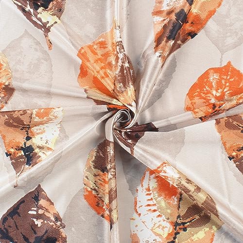 Image of Curtain Door - Raga Plain Curtains 7 Feet Transparent Curtains for Door |Abstract| Beige and Orange | Polyester, Pack of 2
