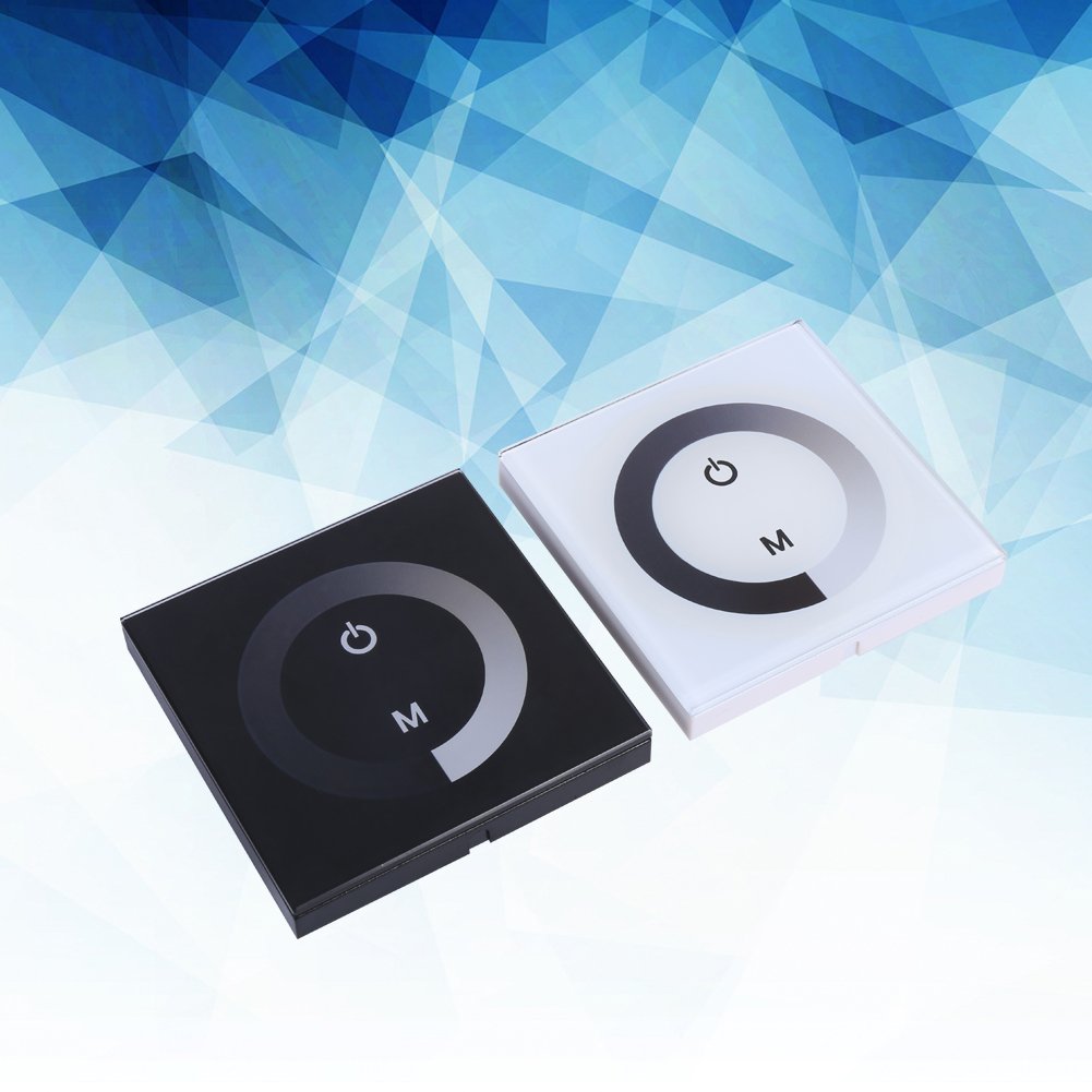 Interruptor de atenuación, interruptor de un solo color Panel táctil de atenuación Material plástico reutilizable para tira de luz LED de un solo color (DC 12V-24V)(Negro)
