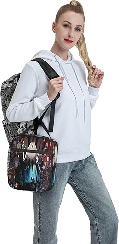 Miniatura 6 de Bolsa de almuerzo aislada con diseño de caballero de anime, gran capacidad, a prueba de fugas, bolsa de almuerzo con cremallera, bolsillo de red