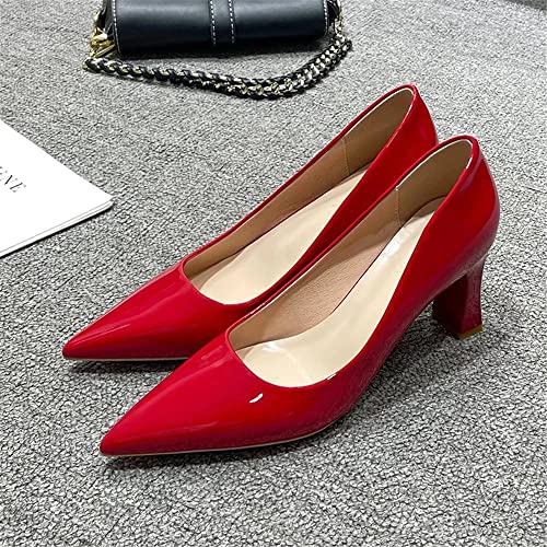 TN TANGNEST Women's Classic Closed Pointed Toe Block Heel Pumps Office Dress High Heels2