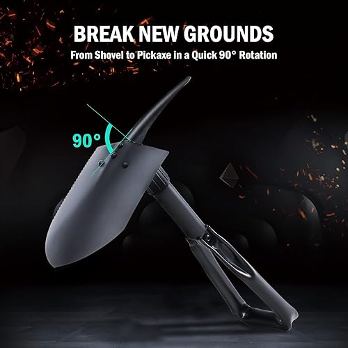 Miniatura 18 de DARTMOOR Mini pala plegable de acero de alto carbono, portátil, ligera, táctica al aire libre, supervivencia plegable, mini pala, herramienta