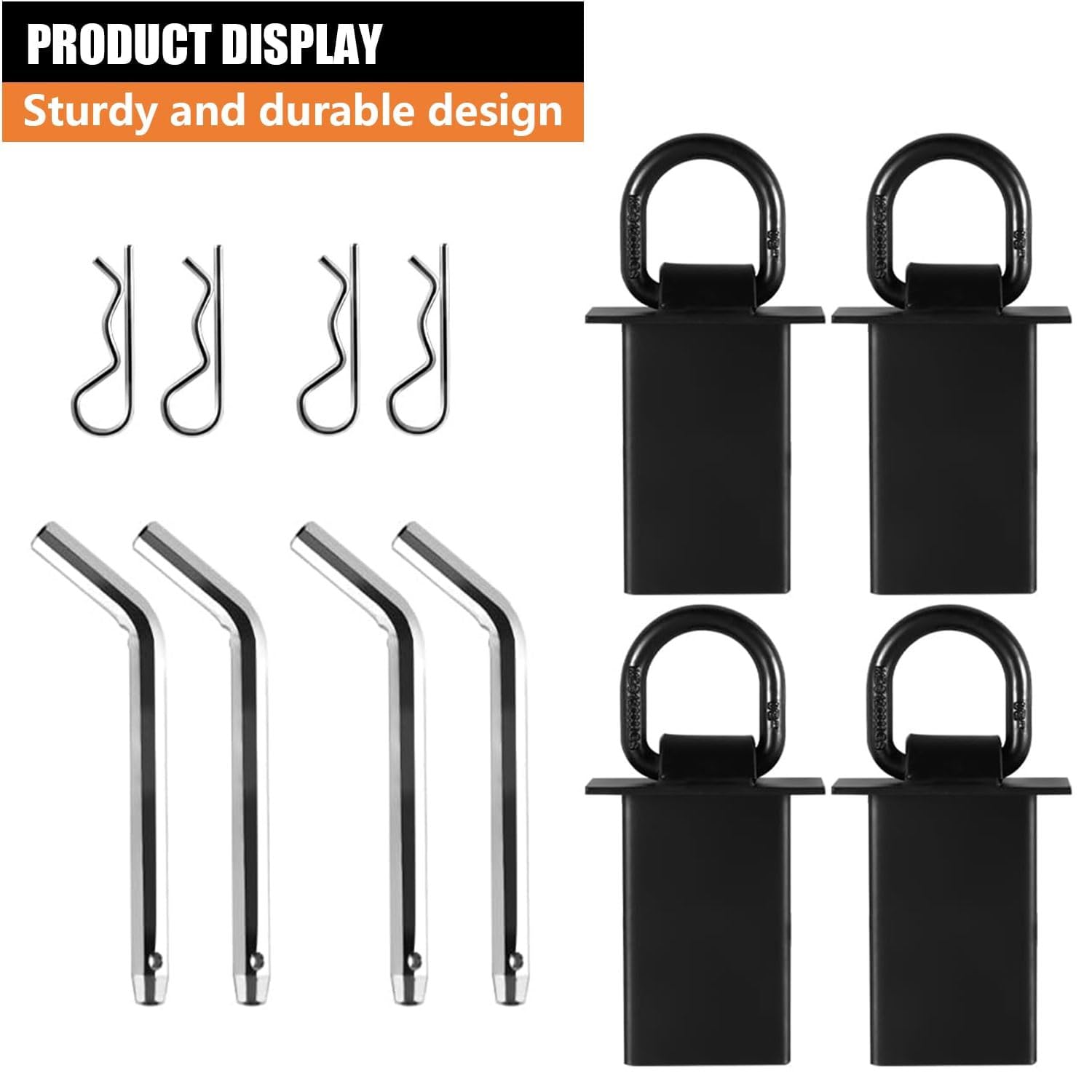 D-Ring-Hering-Tasche für Anhänger, Autotransporter, Anhängerzubehör, D-Ring, Taschenhaken, Mehrzweckanhänger, Zubehör, Schwarz, 4 Stück