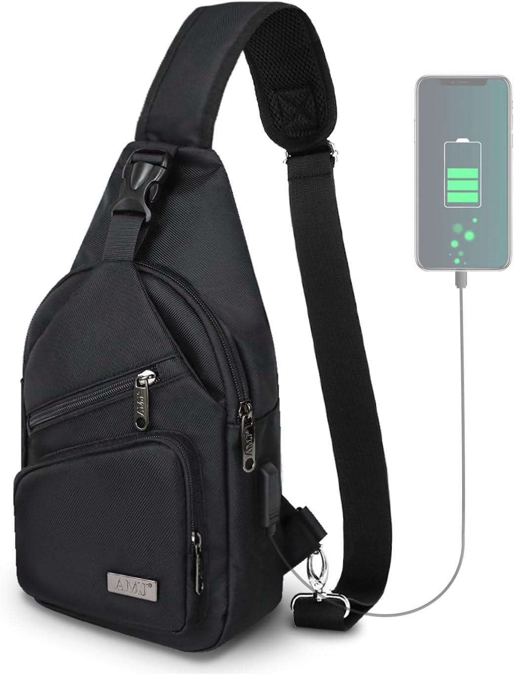 Riñonera AMJ Crossbody Sling Bag para Hombre y Mujer