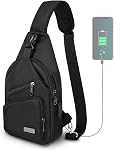AMJ Sling Bag for Hiking and Outdoor, Crossbody Shoulder Backpack, Travel Chest Bag Daypack for Men & Women